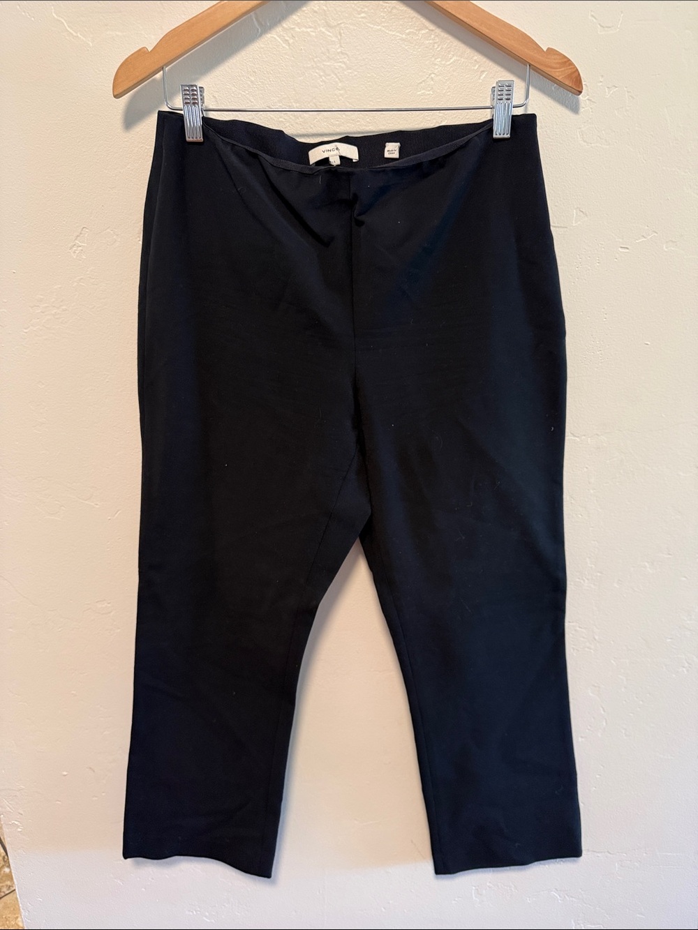 Vince Black Cropped Straight-Leg Pants
